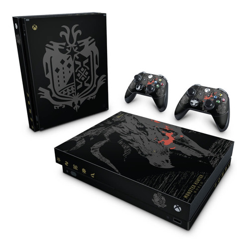 Imagem 1 de 3 de Skin Xbox One X Adesivo Monster Hunter Edition