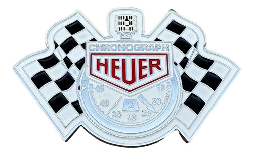 Porsche, Emblema Badge Tag Heuer Cronograph ( Dupla Face )