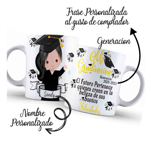 15 Tazas De Graduación Regalo Fin De Año Personalizadas