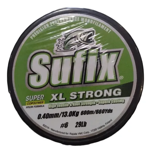 Tanza Sufix 0.40 Bobina 600 Metros Xl Strong Bentancor Outdo Color Verde Limón