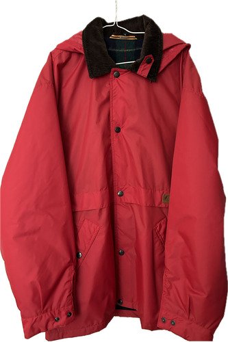 Campera Roja Unisex Forrada C Capucha Desmontable. K- Way