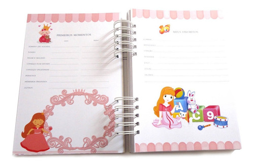 Imagem 3 de 10 de Diário De Bebê Fotos Personalizado Princesa Com Nome