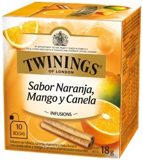 Imagen 2 de 2 de Té Twinings Naranja, Mango Y Canela (pack 12) /quetequieres