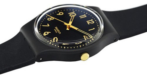 Swatch Gb274 Golden Tac Reloj Unisex De Malla De Silicona