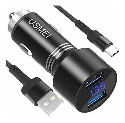 Voltímetro Cargador De Coche Usb Dual De Carga Rápida...