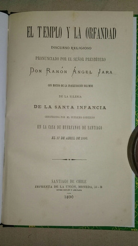 El Templo Y La Orfandad Ramon Angel Jara Año1890