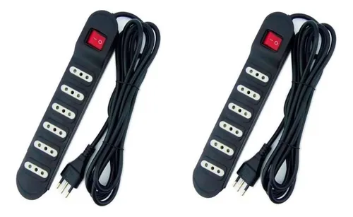 comprar Pack De 2 Alargador Corriente Zapatilla Enchufe Múltiple 6