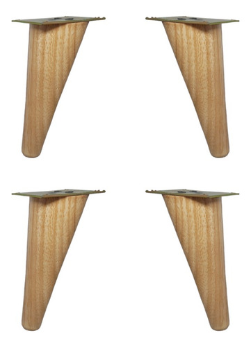 Patas De Madera 15cm Para Muebles - Cónica Diagonal X4 Und