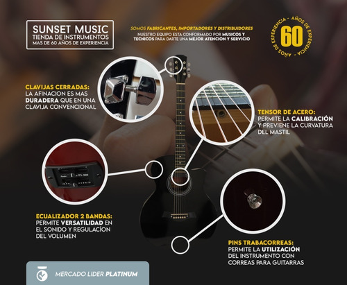 Imagen 4 de 10 de Guitarra Electroacústica Fk40 M Bk + Cuotas