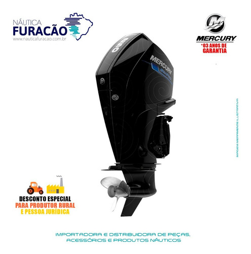 Motor De Popa Mercury 4 Tempos 250hp Xl V8 Seapro Mec Preto