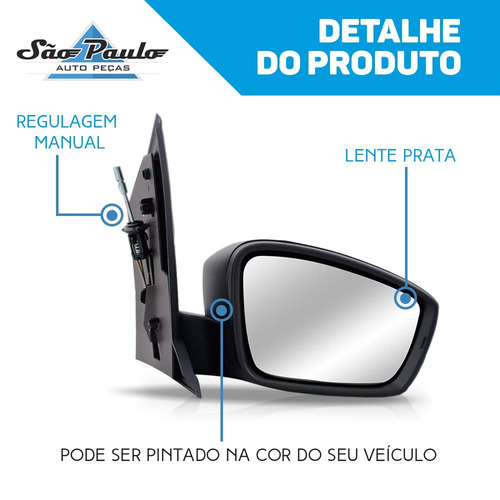 Par Retrovisor Manual Fox 2010 2011 2012 2013 Sem Pisca