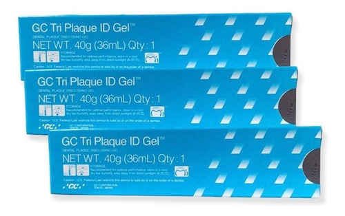 Kit De 3 Pastas Dentales De Gel Revelador Gc Tri Plaque