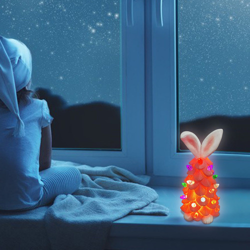 Qipai Decoración De Pascua Con Forma De Conejito Para