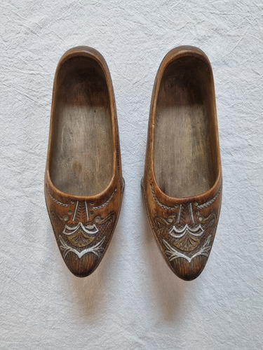 Zapatos Madera Vintage Decorativos Antiguos Vitrina