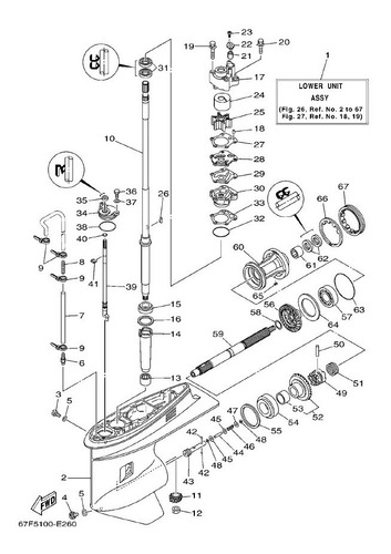 Kit Original De Bomba De Agua De Yamaha 90hp 4t Hasta 2016
