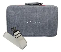 Comprar Bolsa Mala Rígida Transporte Alça Para Ps5 Slim E Acessórios Cor Cinza For P5 Slim