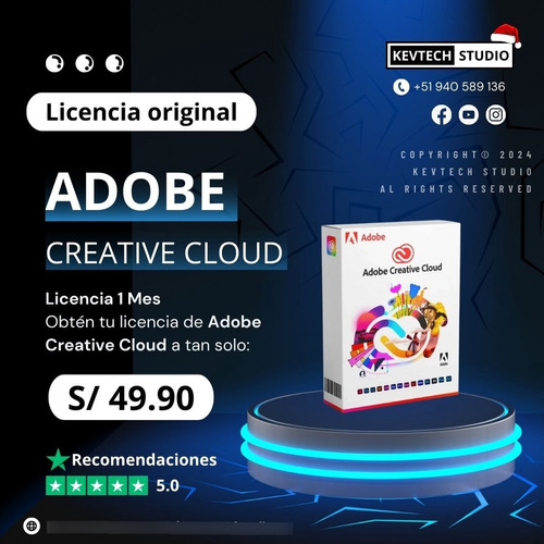 Adobe Creative Cloud 1, 3, 6 & 12 Meses - Licencia Original
