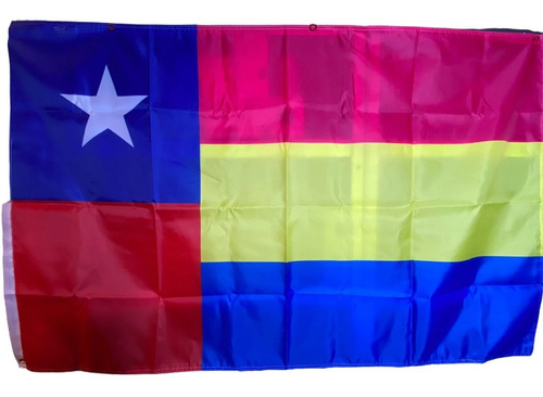 Bandera Lgbt Pansexual Chilena  150 Cm X 90 Cm