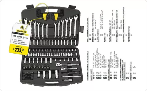 JGO. HERRAMIENTAS MECANICAS X 145 PZS.STANLEY 94-376