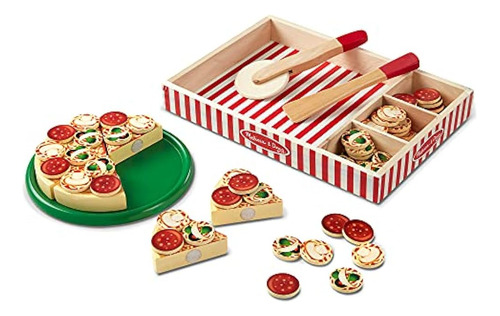 Melissa & Doug Juego De Comida De Madera Para Fiesta De Pizz