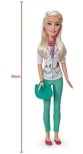Imagem 2 de 2 de Boneca Barbie Veterinaria 65cm Profissões Large Doll Grande