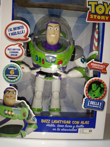 Buzz Lightyear Frases Español Luz Alas Brilla Obscuridad 