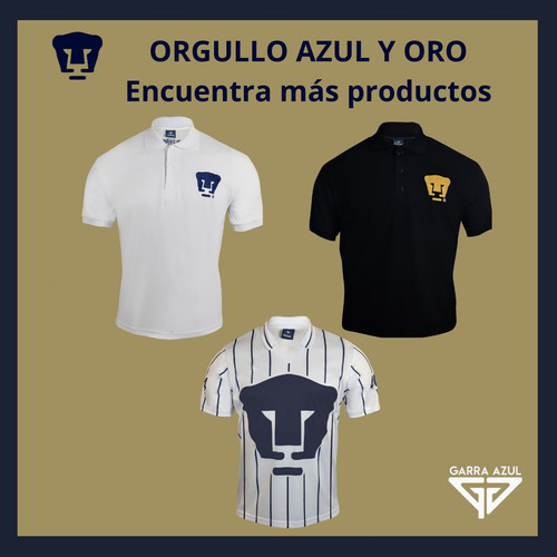 Playera Retro Pumas Unam Manga Larga Blanca 7 Caballero