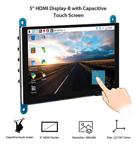 Monitor Táctil Raspberry Pi De 5 Puertos Hdmi 800x480 - Pi 4