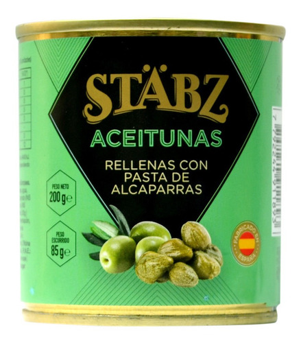 Imagen 1 de 1 de Aceitunas Stabz Rellenas Con Alcaparra Origen España X1 200g