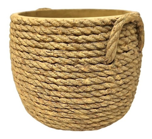 Maceta Cemento Cuerdas Rope L 20x17cm