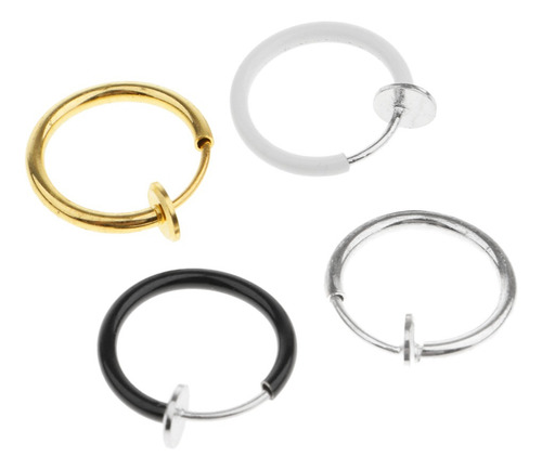 4pcs Clip En Aros Sin Perforaciones Nariz Labios Anillos De