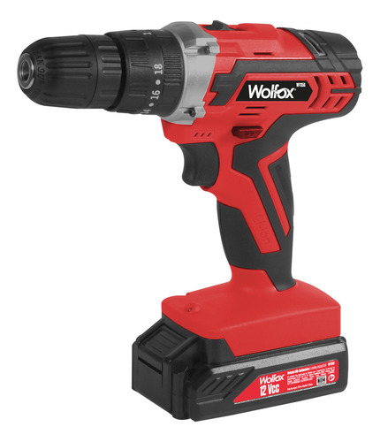 Taladro Percutor Inalámbrico 3/8'' 12v 1300rpm Wolfox Wf1356 Color Rojo Frecuencia 60Hz