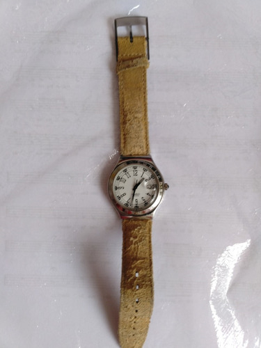 Relógio Swatch Modelo Last Run Ylg405g Pulseira Couro Usado