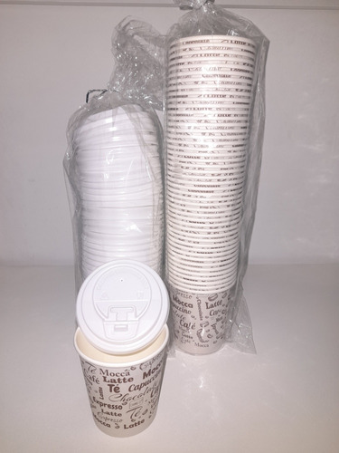  600 Vasos De Carton Con Tapa  Plastica 6oz   (cafe ,té )
