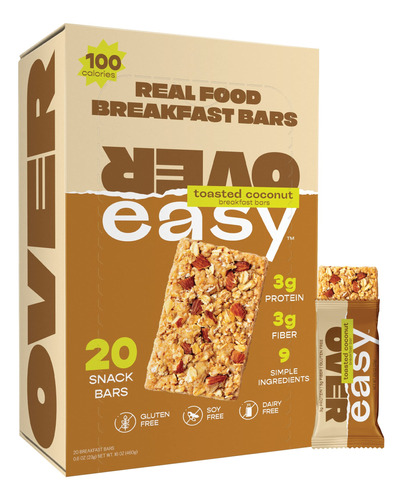 Over Easy Mini Barras De Desayuno De Coco Tostado (20 Unidad