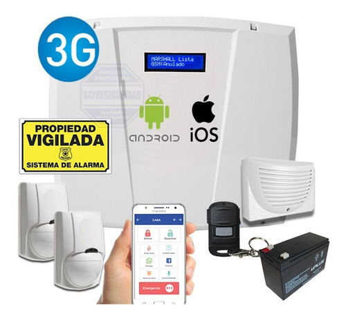 Alarma Domiciliaria Casa 3g Marshall Cableada Gsm Displey A2