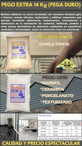 Pego Extra 14 Kg Blanco Y Gris (pega Fuerte)