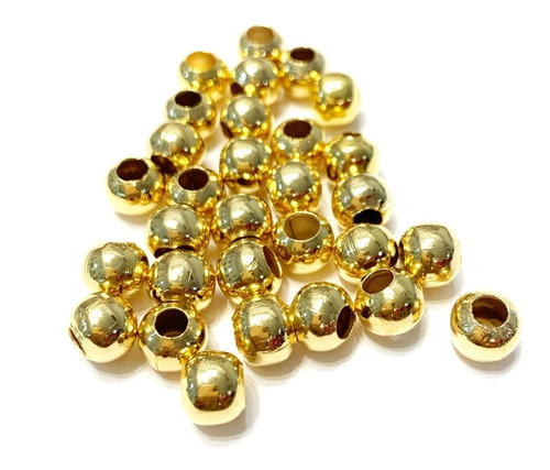 Separador Bola 8mm De Chapa De Oro 18k (50 Piezas)