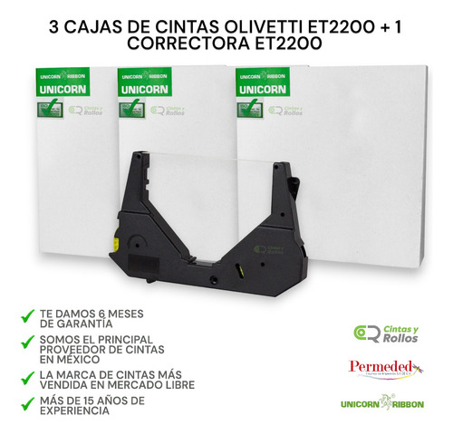 3 Cinta Correctora Maquina Escribir Olivetti Et2200 Wordcart