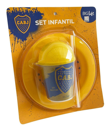 Set Infantil Con Plato Y Vaso Boca Juniors Oficial