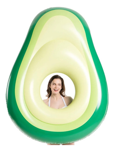 Flotador Salvavidas Aguacate Gigante Inflable Para Alberca Verde