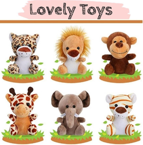 A Peluche De 6 Piezas Con Forma De Animal De Peluche Con
