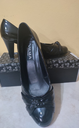 Zapatos Vilma Negros Charol Mujer Talla 39