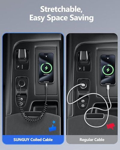 Cable Usb C En Espiral 1 Metro, Cable Usb Para Android Auto