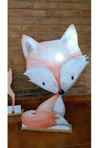 Imagen 8 de 10 de 3 Animales Del Bosque, Zorrito Madera P Decorar Candy Cumple