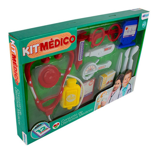 Kit Medico Infantil Com 12 Peças Etitoys