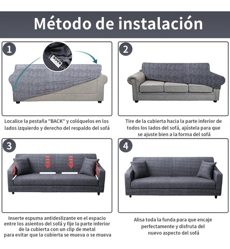 Funda Para Sofa Cama, Cubre Sofa 3 Plazas Elástica Protector