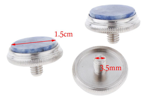 Set Of 3 Trumpet Type Finger Buttons Colorful Shell Blue