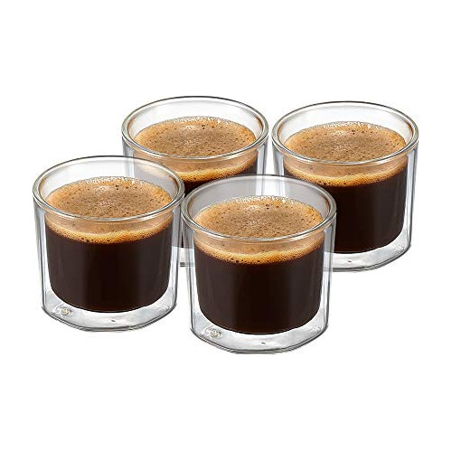 Espresso Doble Pared Vasos De 4 Onzas Tazas Octogonal D...