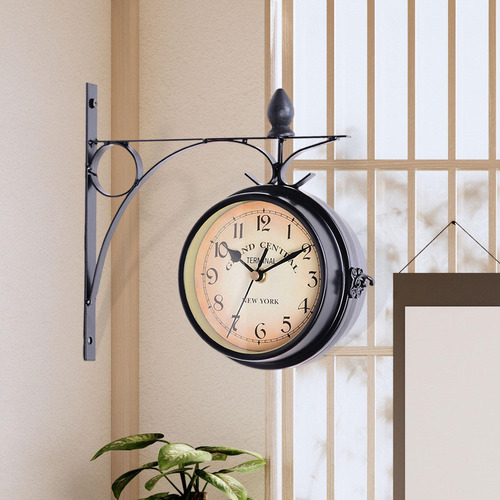 Reloj De Reloj Montado En La Pared De Doble Lateral Instalar